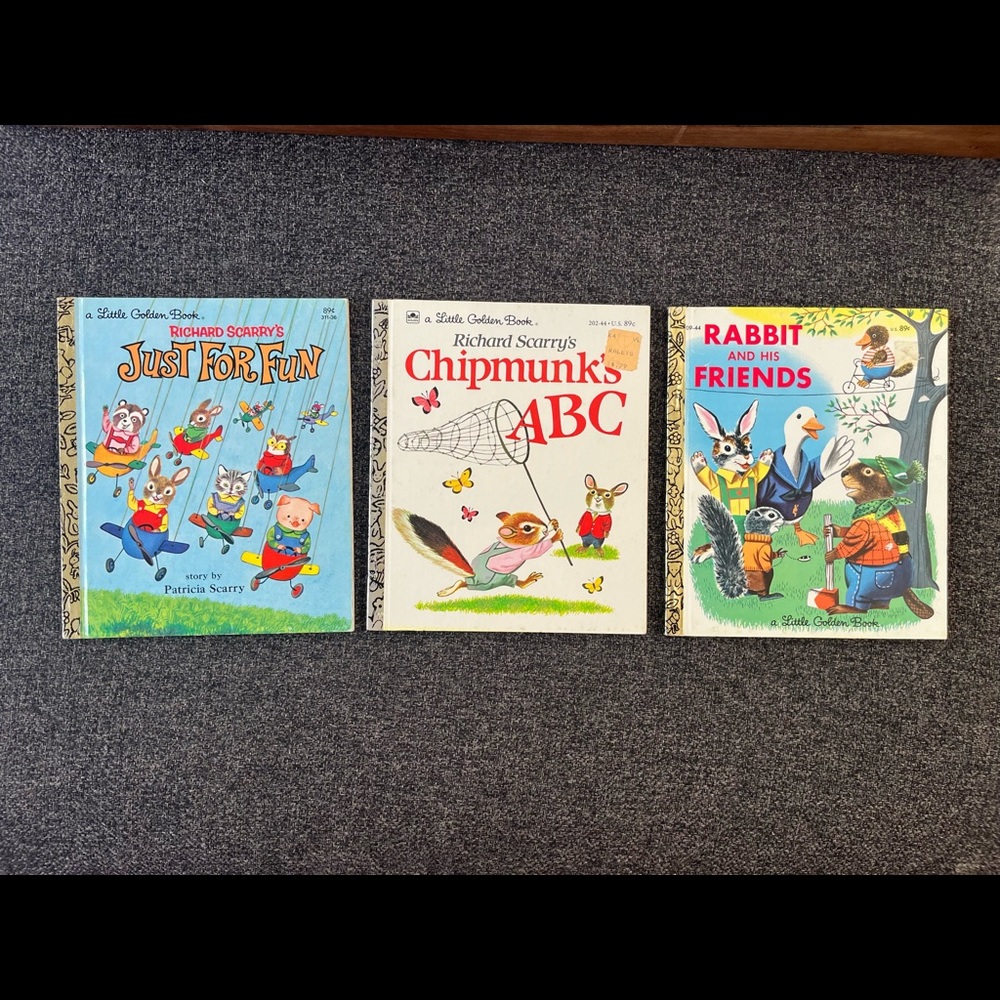 •Vintage Richard Scarry Little Golden Books Lot•